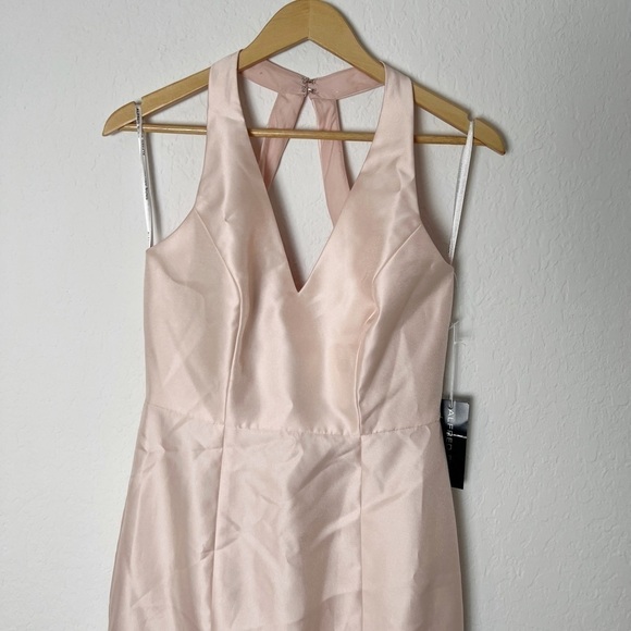 Alfred Sung Satin twill halter neck gown - Picture 3 of 9